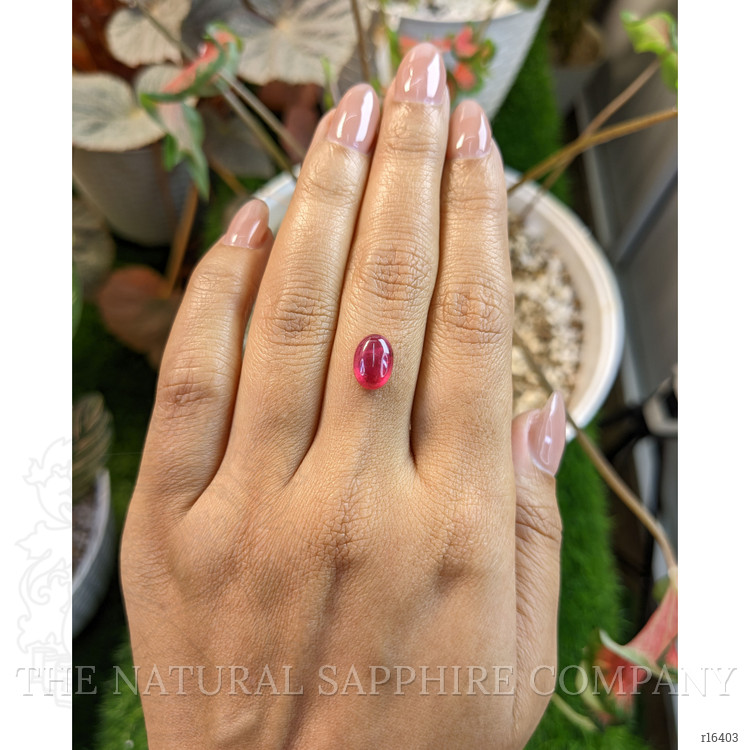 2.61 Ct. Pinkish Red Cabochon Ruby from Tanzania
