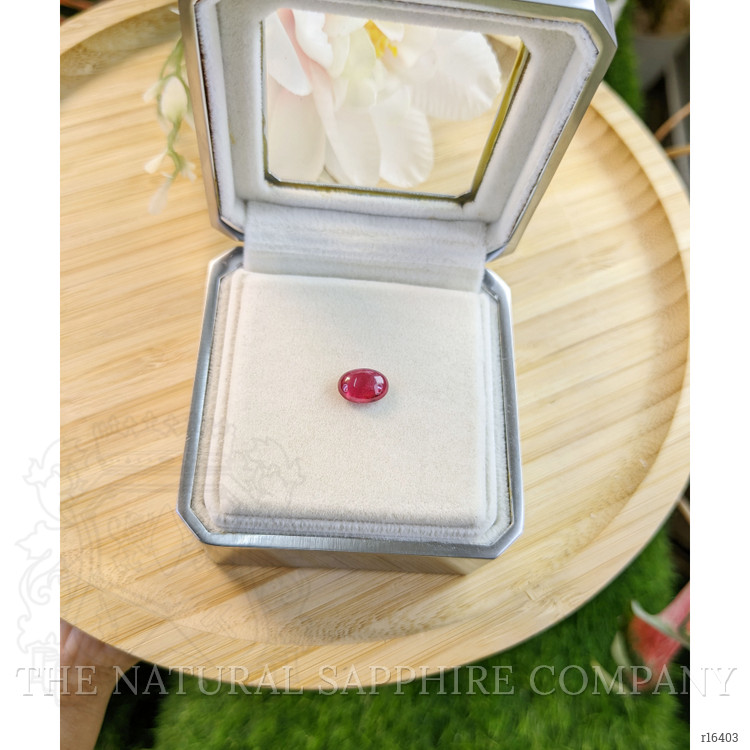 2.61 Ct. Pinkish Red Cabochon Ruby from Tanzania