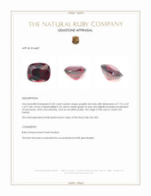 2.03 Ct. Purplish Red Ruby from Ceylon (Sri Lanka) Appraisal