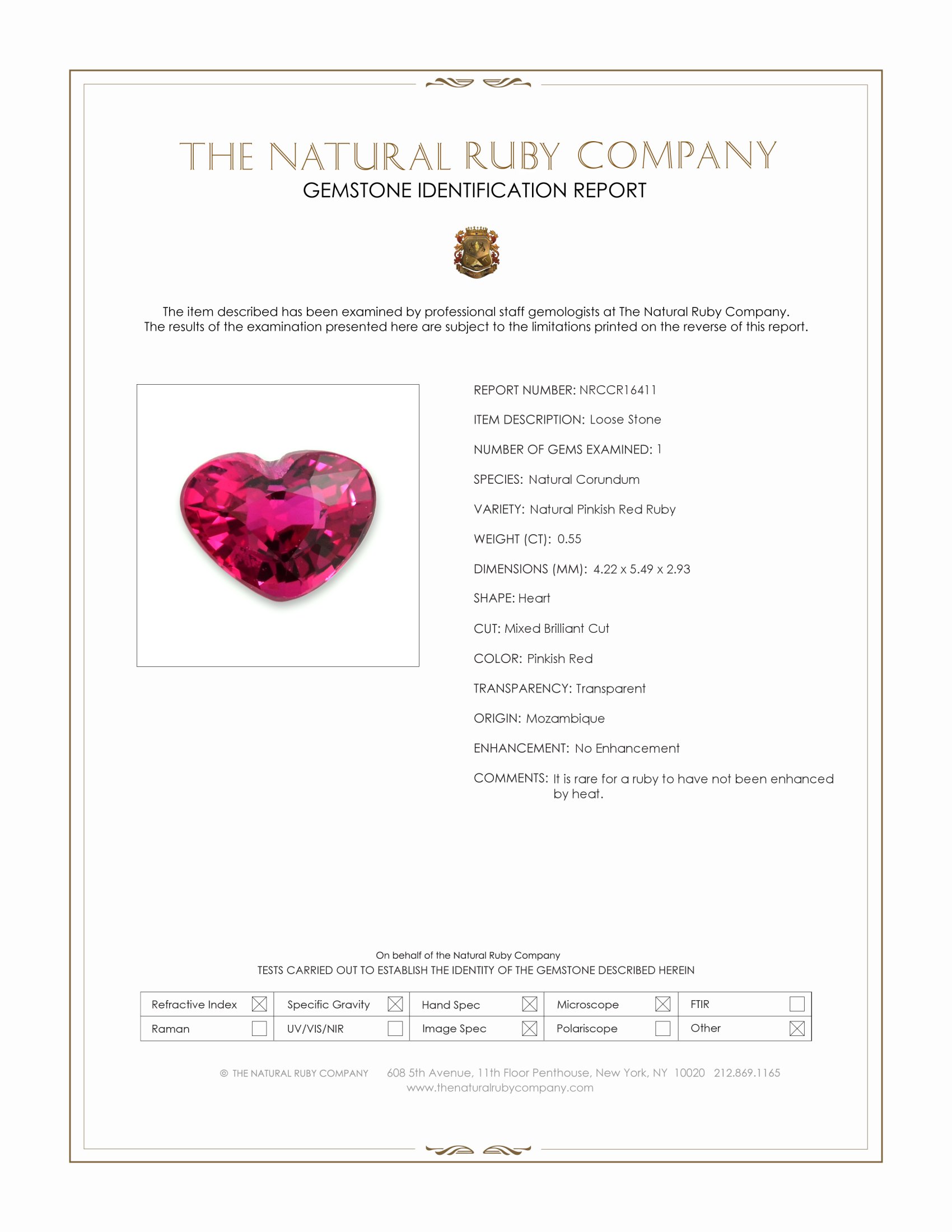0.55 Ct. Pinkish Red Ruby from Mozambique