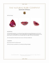 1.10 Ct. Pinkish Red Ruby from Mozambique Appraisal