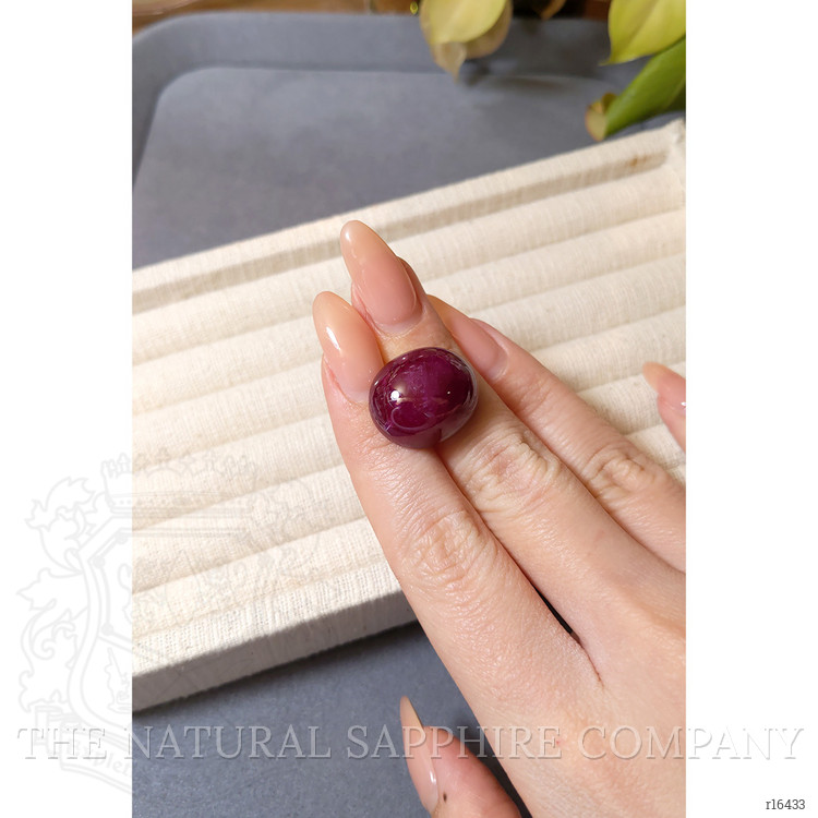 43.52 Ct. Purplish Red Cabochon Ruby from Mozambique