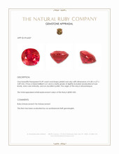0.49 Ct. Pinkish Red Ruby from Mozambique Appraisal