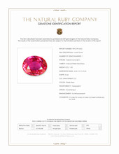 1.03 Ct. Pinkish Red Ruby from Mozambique Scan Report