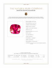 0.43 Ct. Pinkish Red Ruby from Mozambique Scan Report