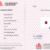3.33 Ct. Purplish Red Ruby from Burma (Myanmar) Scan Report