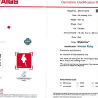 0.91 Ct. Purplish Red Ruby from Burma (Myanmar) Scan Report