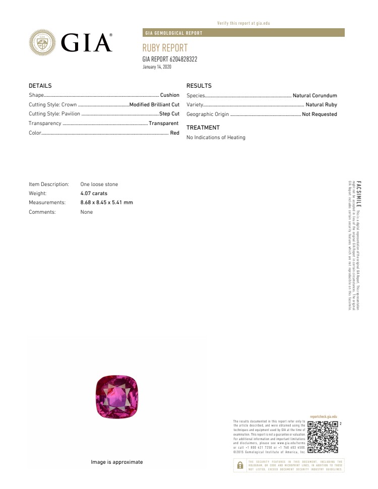 4.07 Ct. Purplish Red Ruby from Mozambique