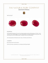 7.06 Ct. Pinkish Red Ruby from Mozambique Appraisal