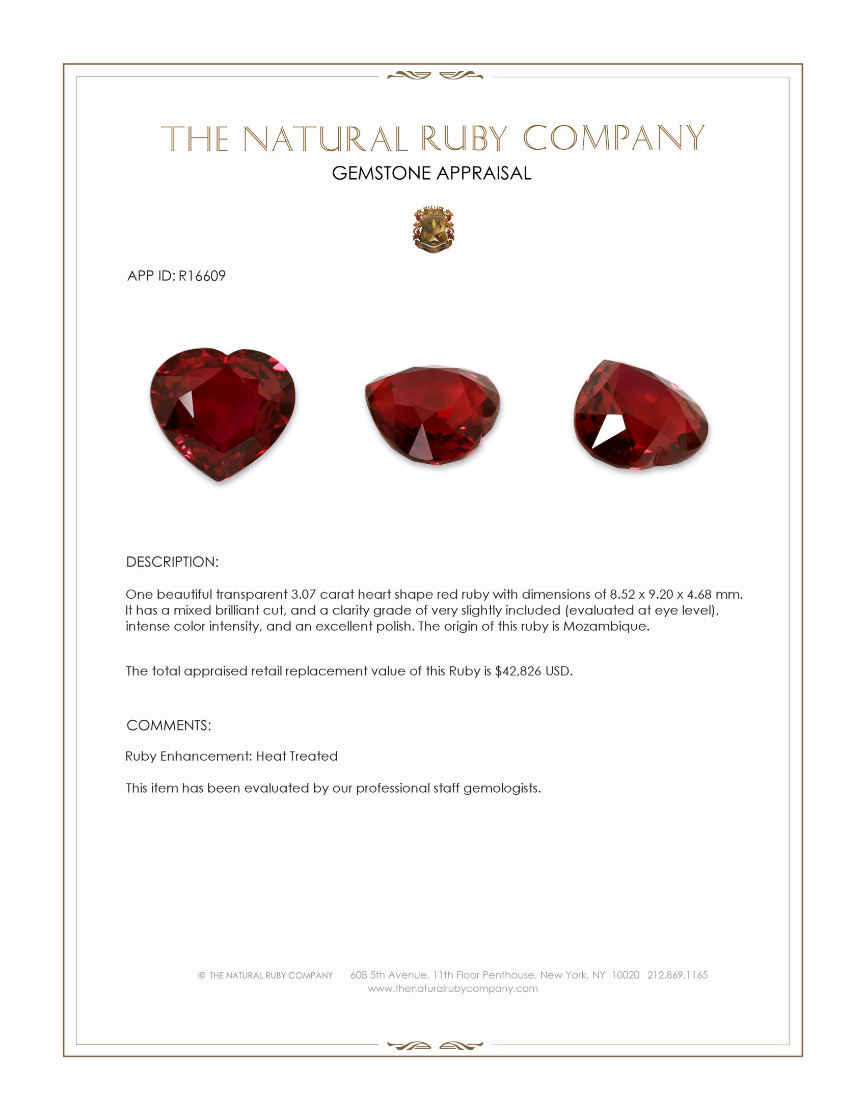 3.07 Ct. Ruby from Mozambique