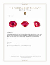 1.05 Ct. Pinkish Red Ruby from Mozambique Appraisal