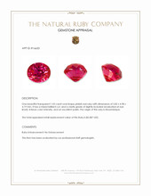 1.05 Ct. Pinkish Red Ruby from Mozambique Appraisal