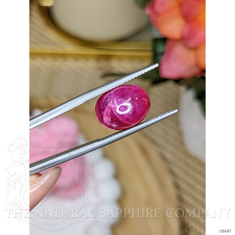 11.28 Ct. Pinkish Red Cabochon Ruby from Mozambique