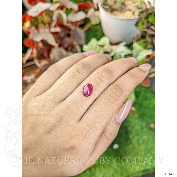 3.07 Ct. Purplish Red Cabochon Ruby from Tanzania