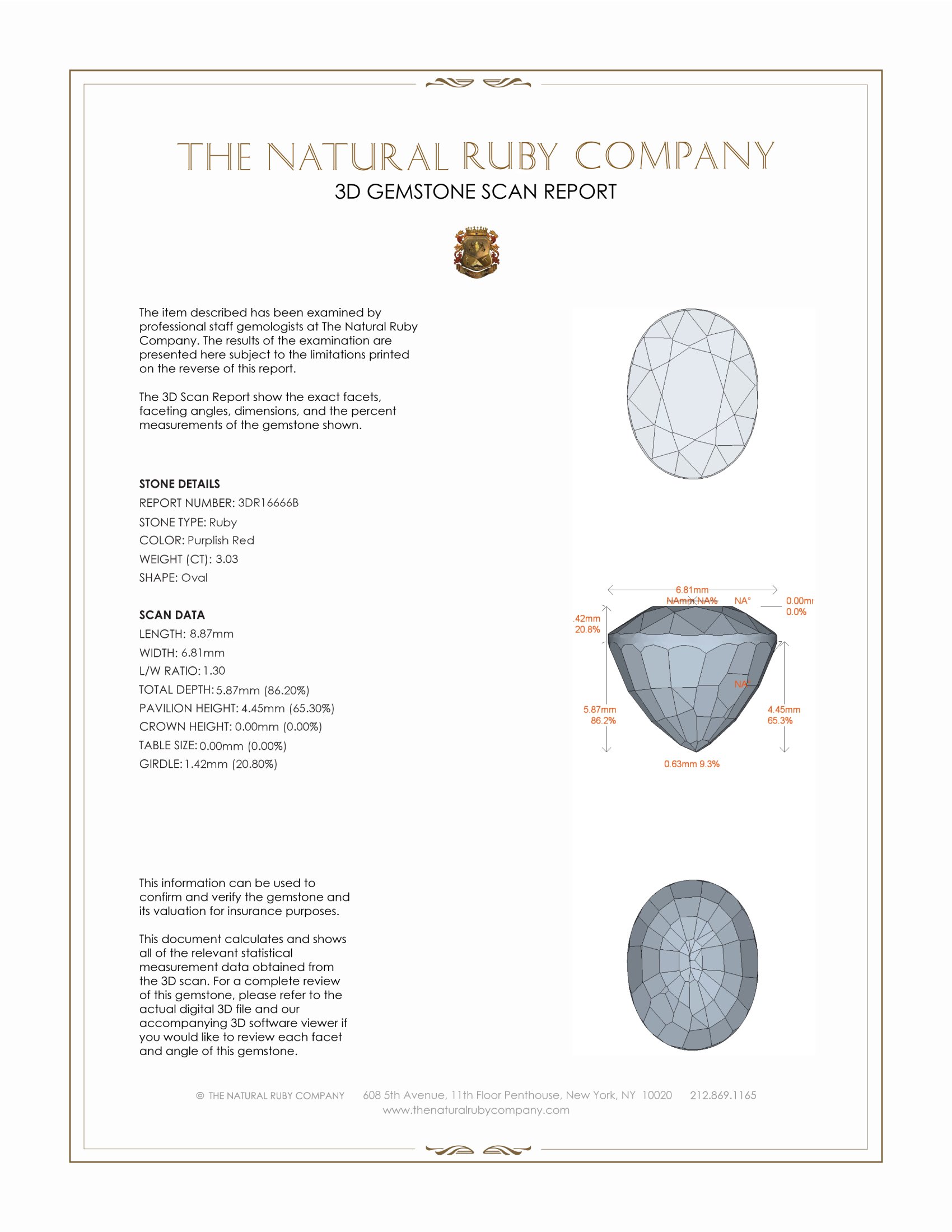 3.03 Ct. Purplish Red Ruby from Mozambique