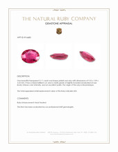 2.11 Ct. Pinkish Red Ruby from Mozambique Appraisal