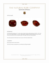 4.11 Ct. Ruby from Mozambique Appraisal