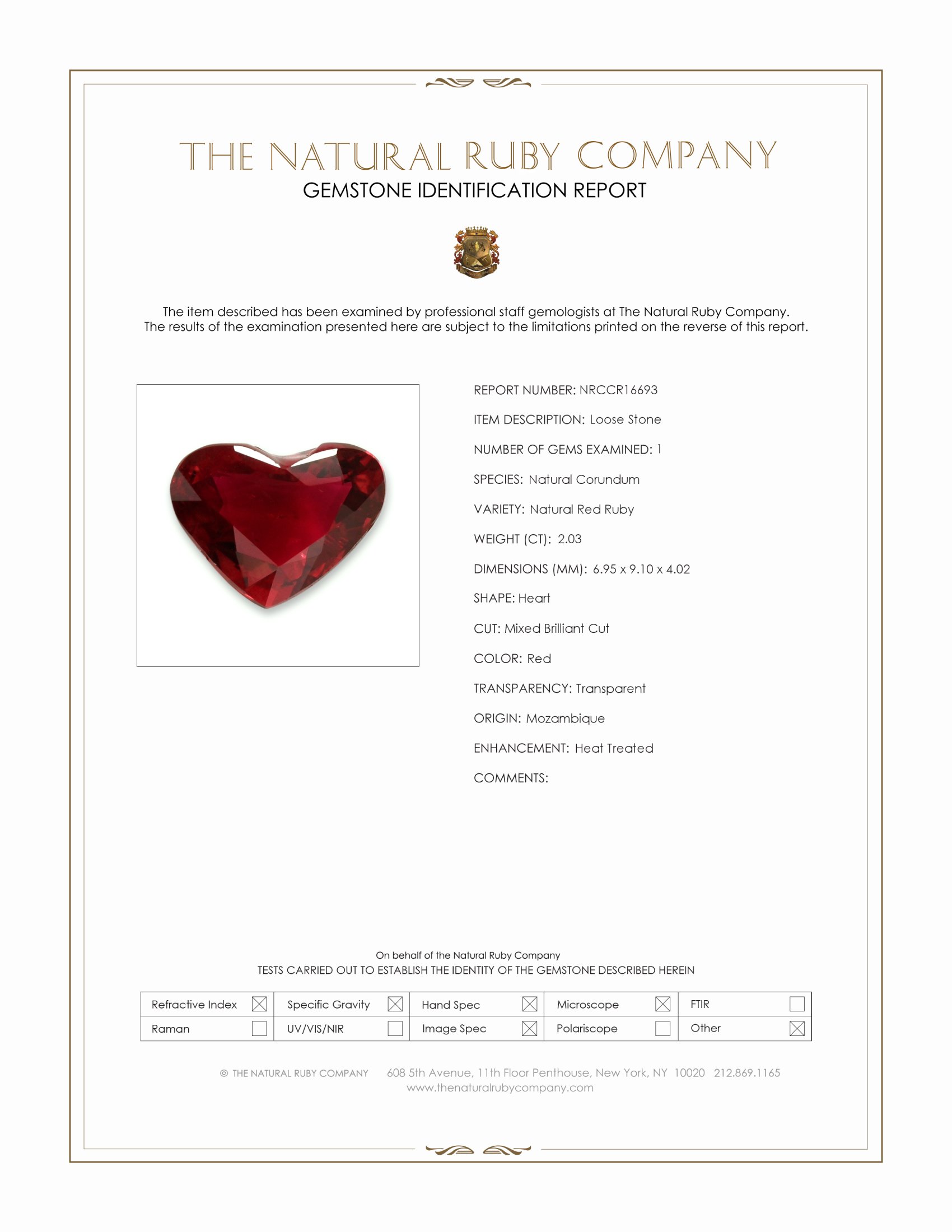 2.03 Ct. Ruby from Mozambique
