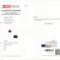 4.06 Ct. Ruby from Mozambique Scan Report
