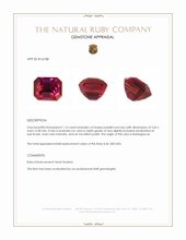 1.13 Ct. Purplish Red Ruby from Madagascar Appraisal