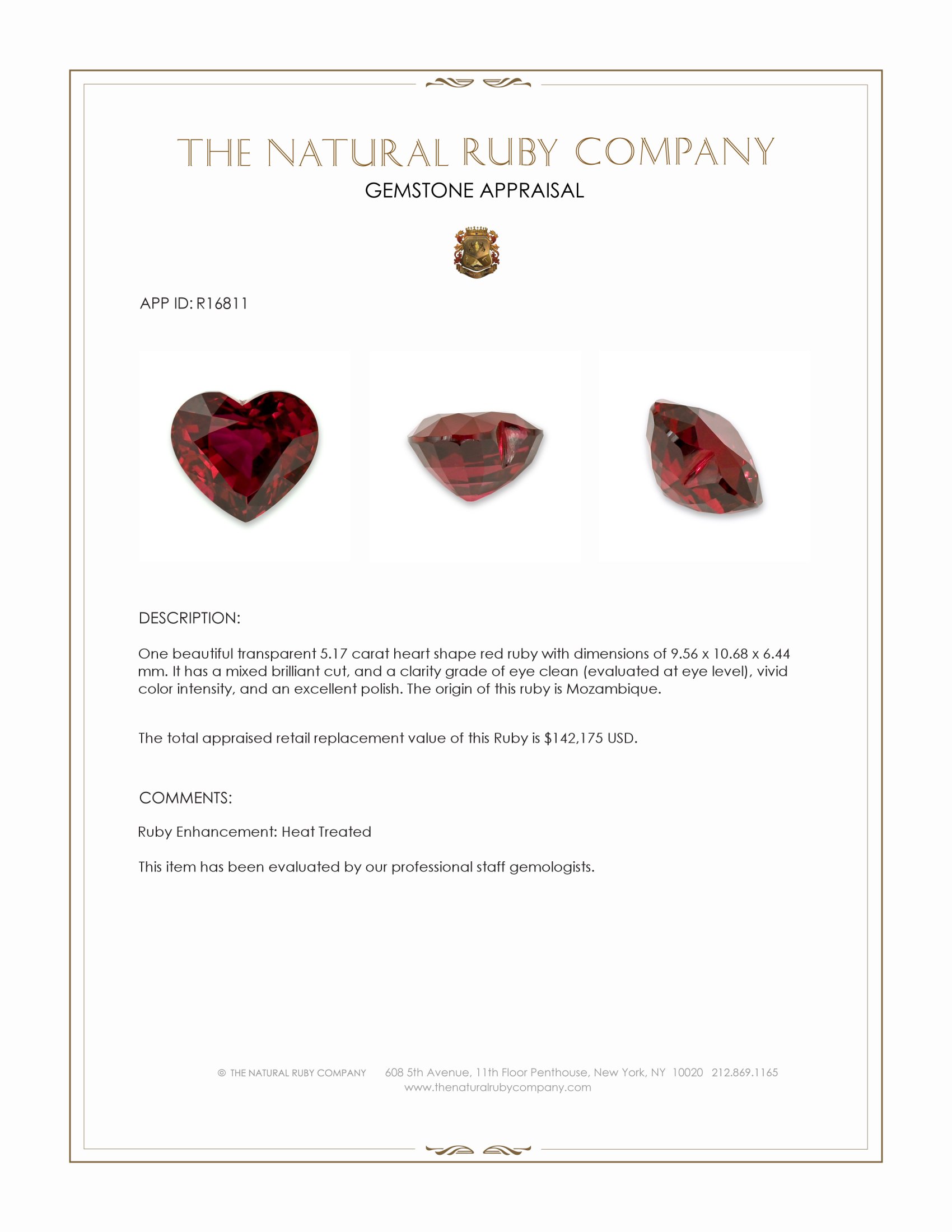 5.17 Ct. Ruby from Mozambique