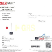 2.04 Ct. Ruby from Mozambique Scan Report