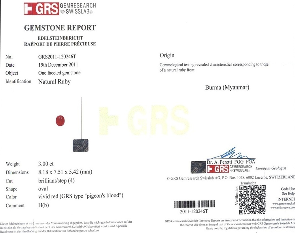 3.00 Ct. Ruby from Burma (Myanmar)