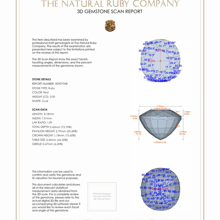 3.00 Ct. Ruby from Burma (Myanmar)