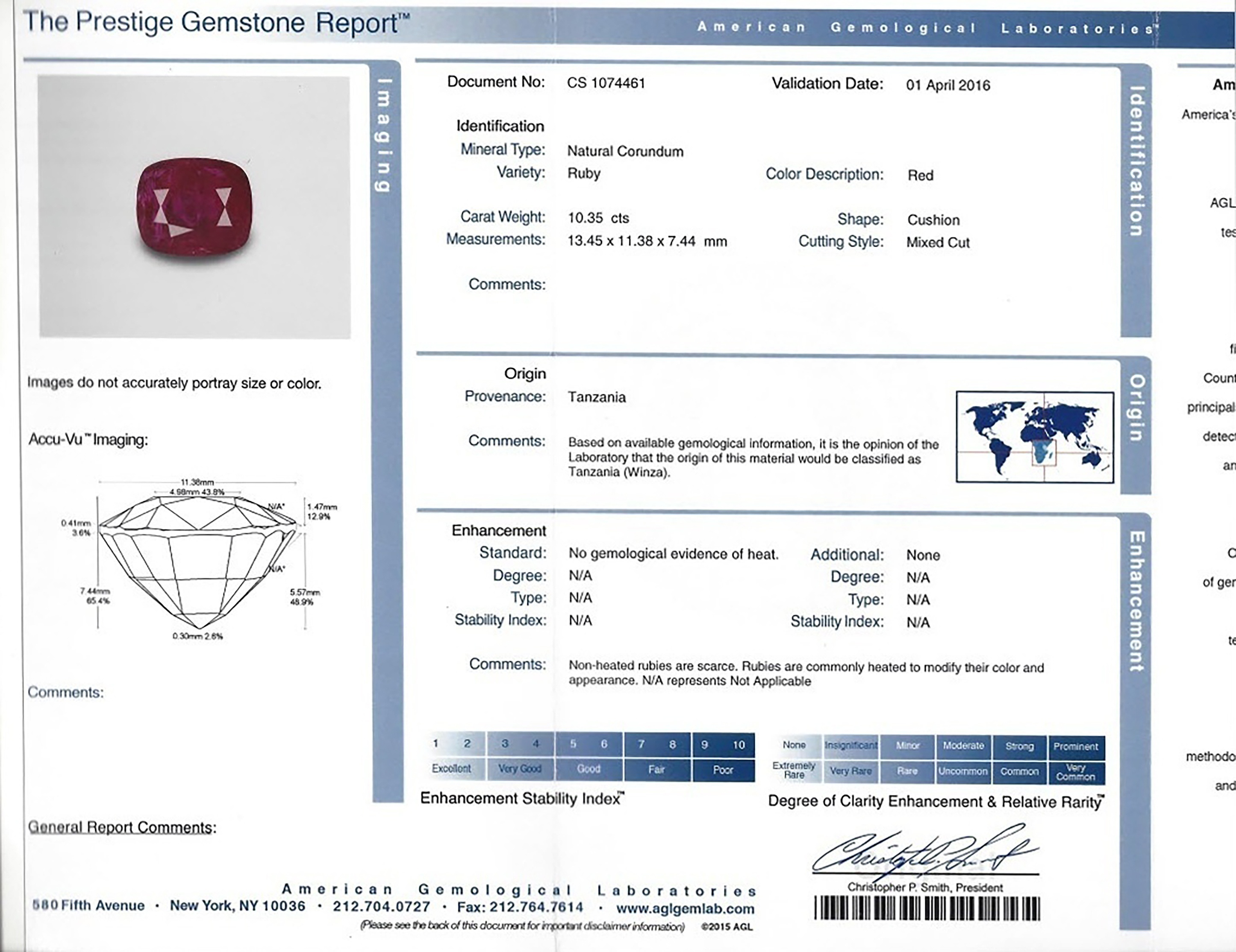 10.35 Ct. Ruby from Tanzania