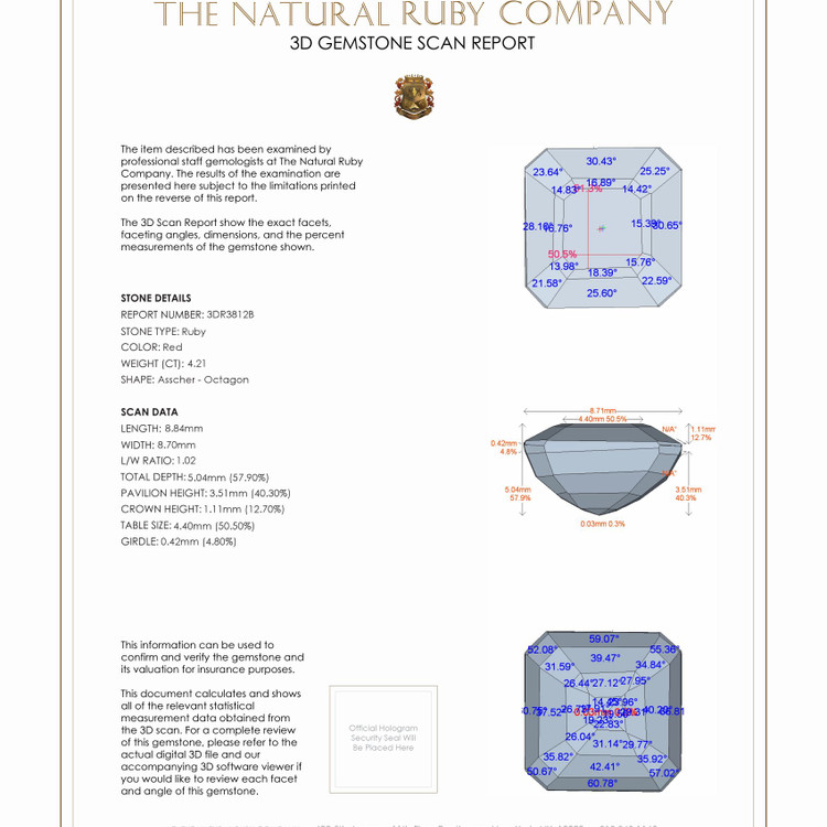 4.21 Ct. Ruby from Burma (Myanmar)