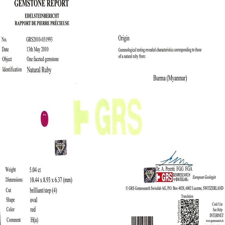 5.04 Ct. Ruby from Burma (Myanmar)