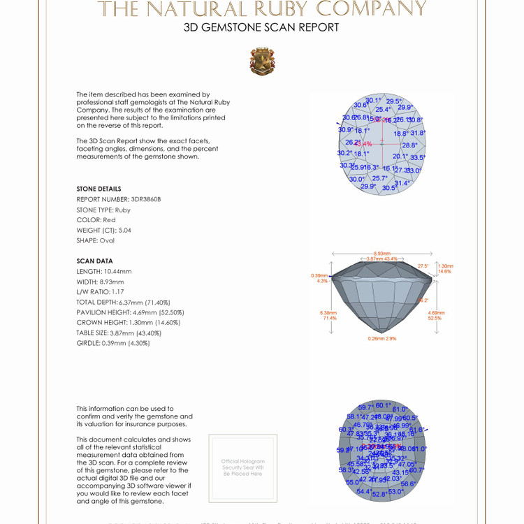 5.04 Ct. Ruby from Burma (Myanmar)