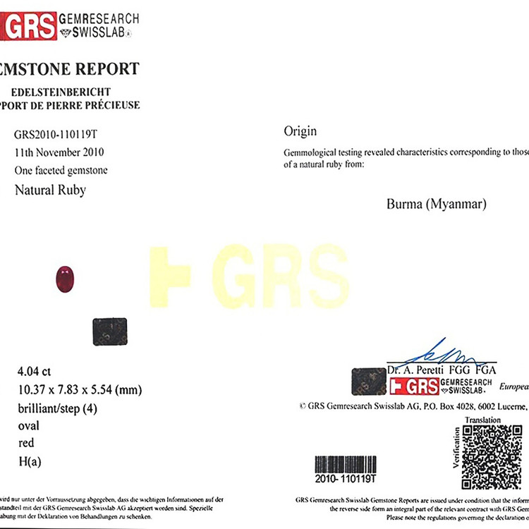 4.04 Ct. Ruby from Burma (Myanmar)