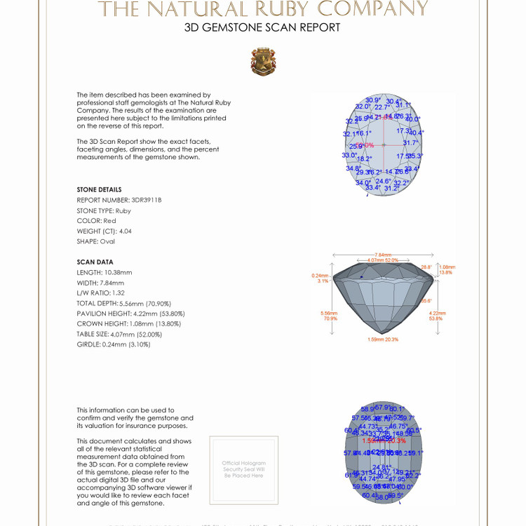 4.04 Ct. Ruby from Burma (Myanmar)