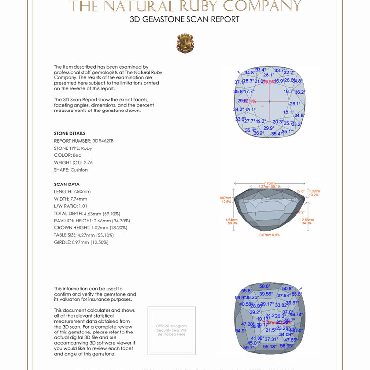 2.76 Ct. Ruby from Burma (Myanmar)