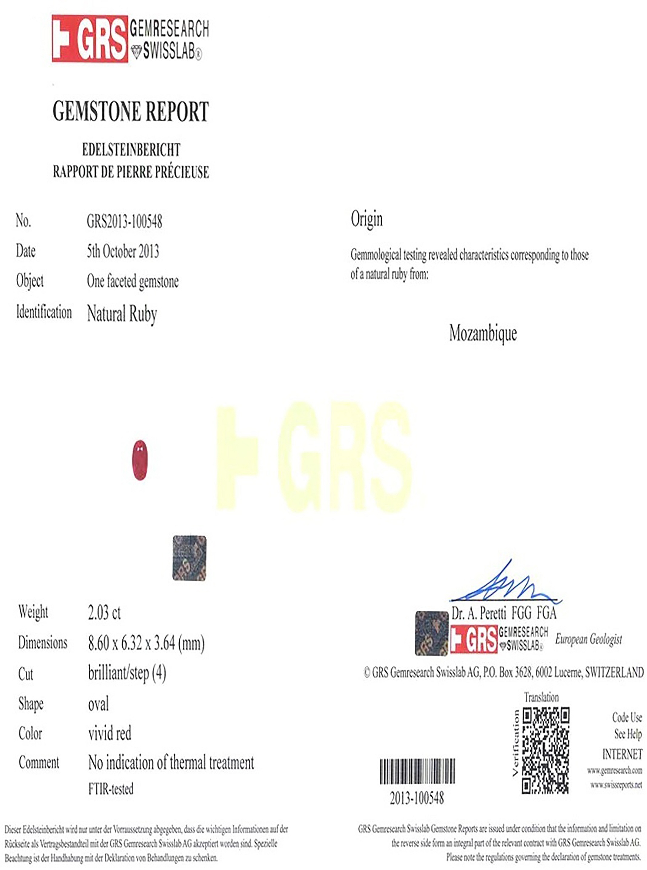 2.03 Ct. Ruby from Mozambique