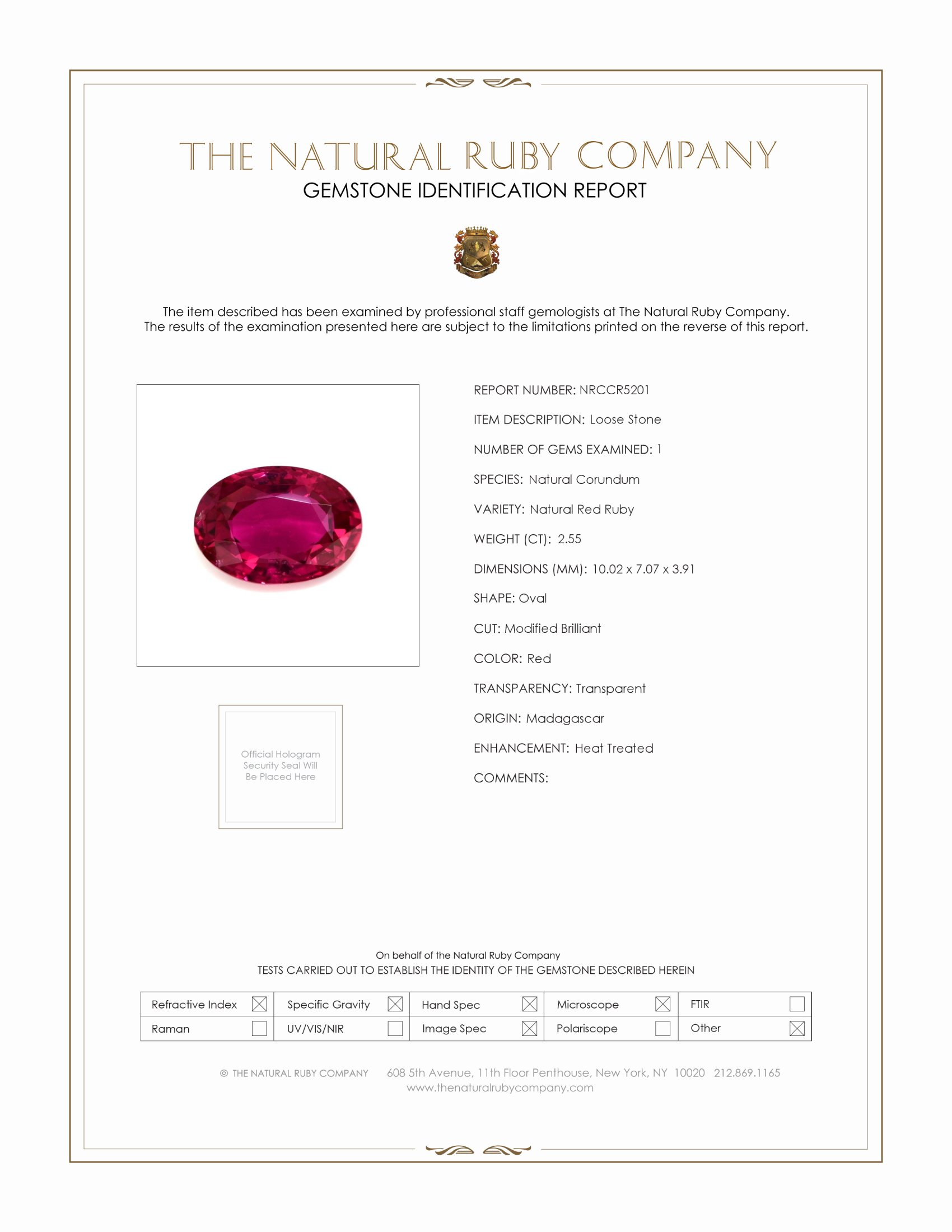 Ruby. online 70.67 ct. Madagascar