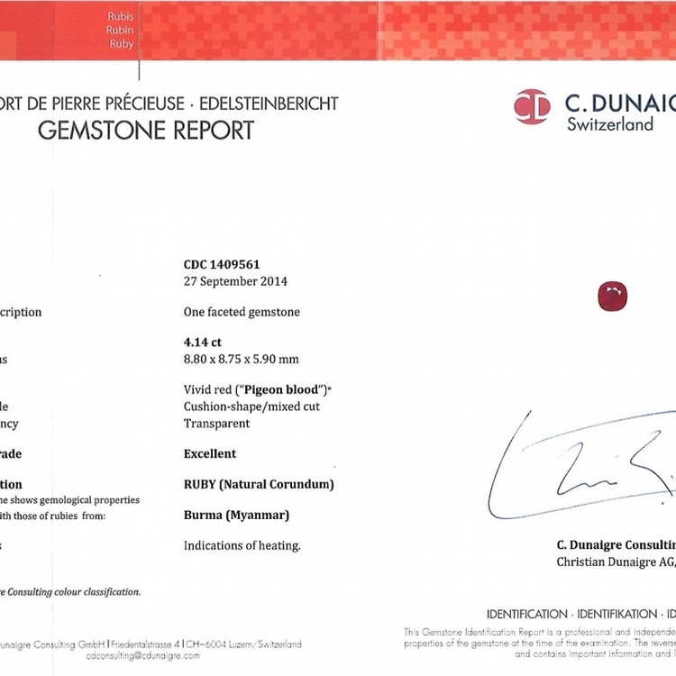 4.14 Ct. Ruby from Burma (Myanmar)