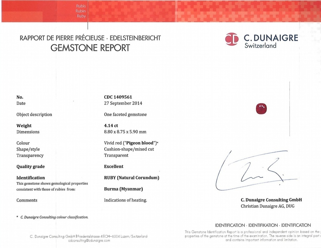 4.14 Ct. Ruby from Burma (Myanmar)