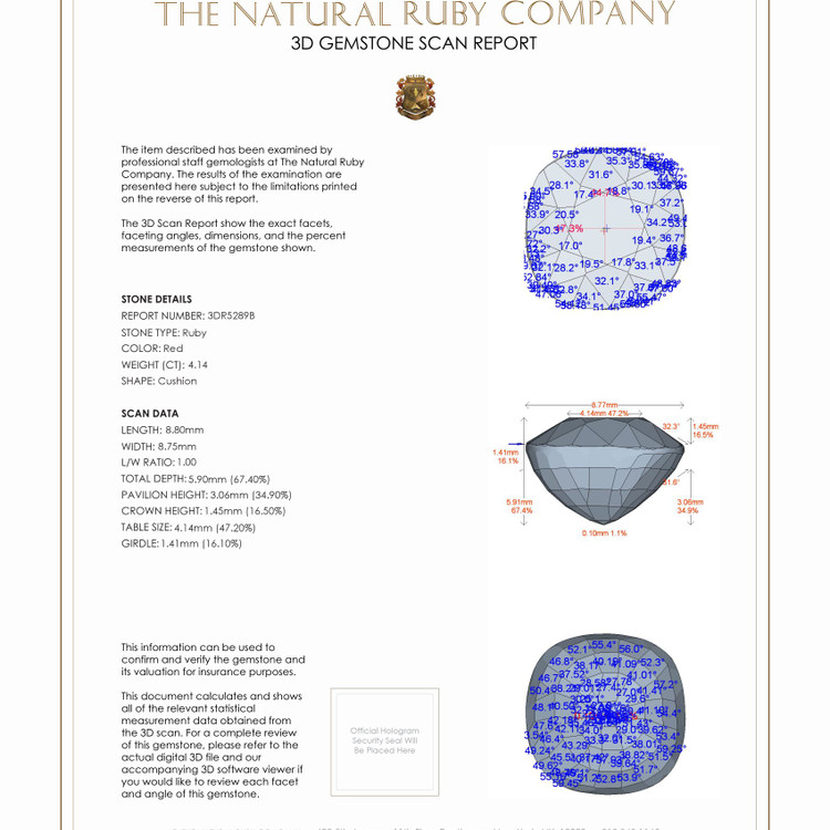 4.14 Ct. Ruby from Burma (Myanmar)