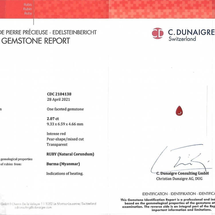 2.07 Ct. Ruby from Burma (Myanmar)