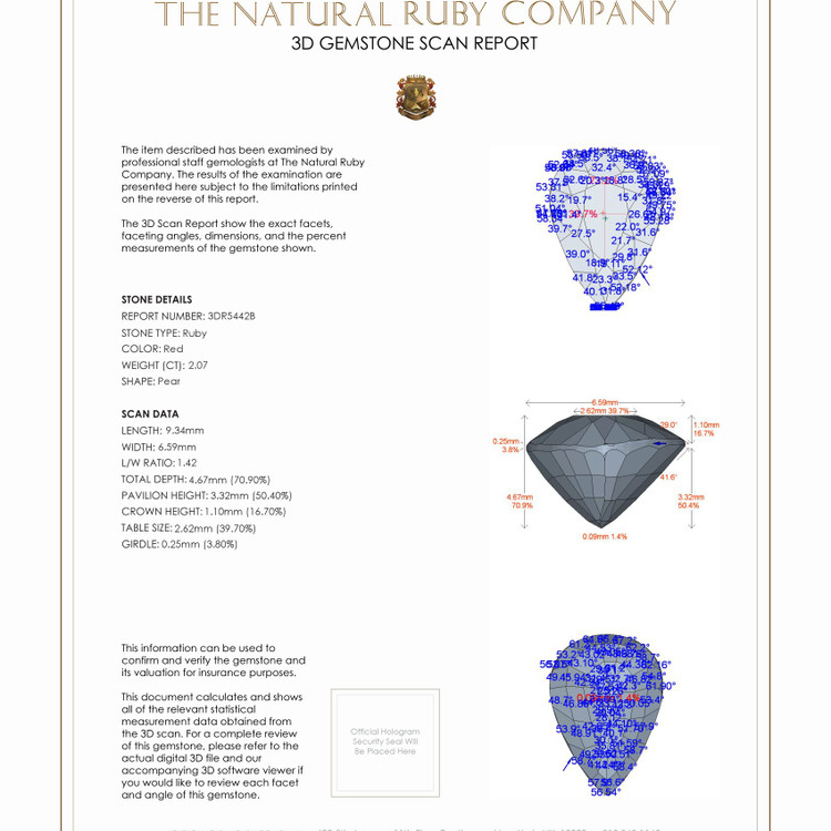 2.07 Ct. Ruby from Burma (Myanmar)