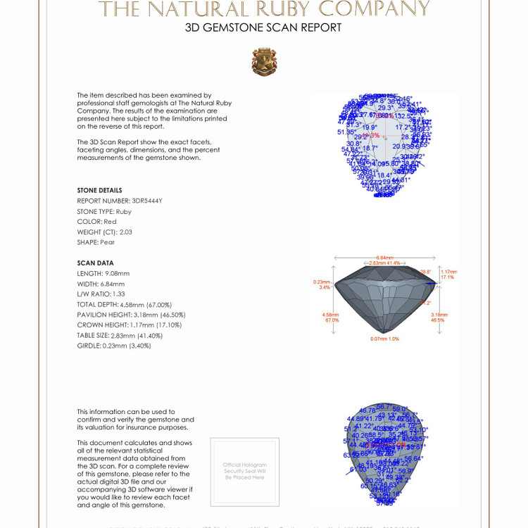 2.03 Ct. Ruby from Burma (Myanmar)