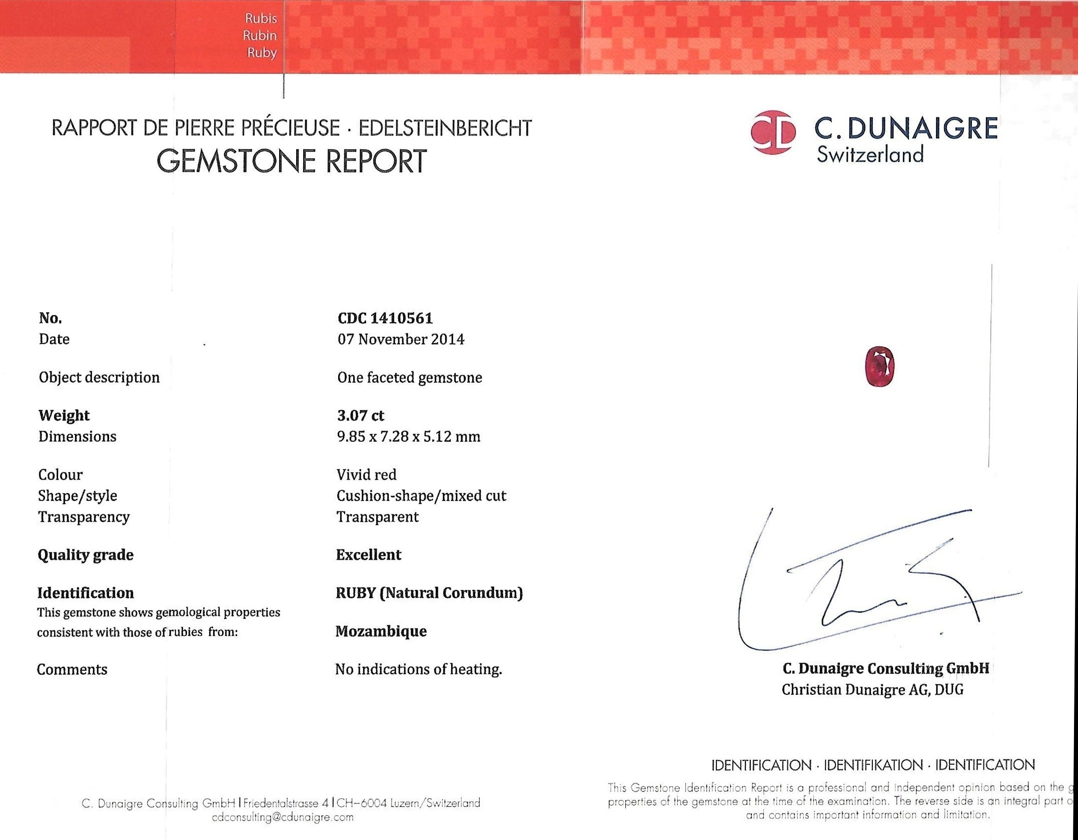 3.07 Ct. Ruby from Mozambique