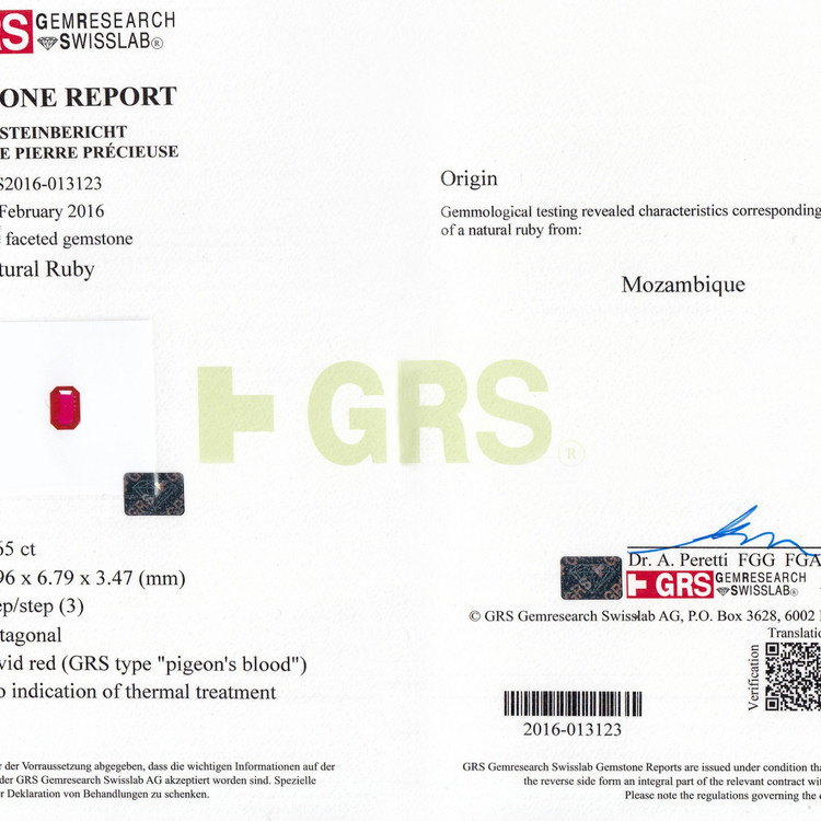 2.65 Ct. Ruby from Mozambique