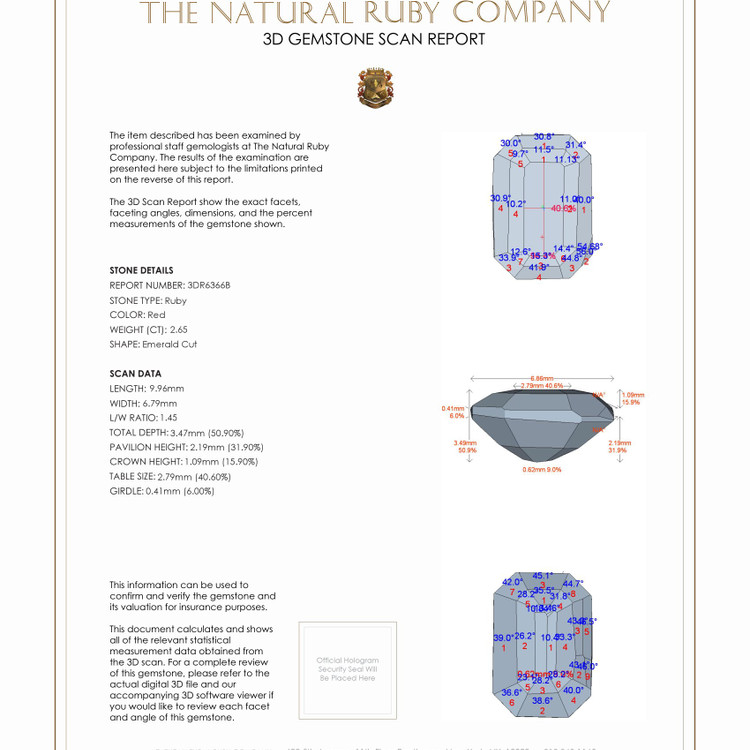 2.65 Ct. Ruby from Mozambique