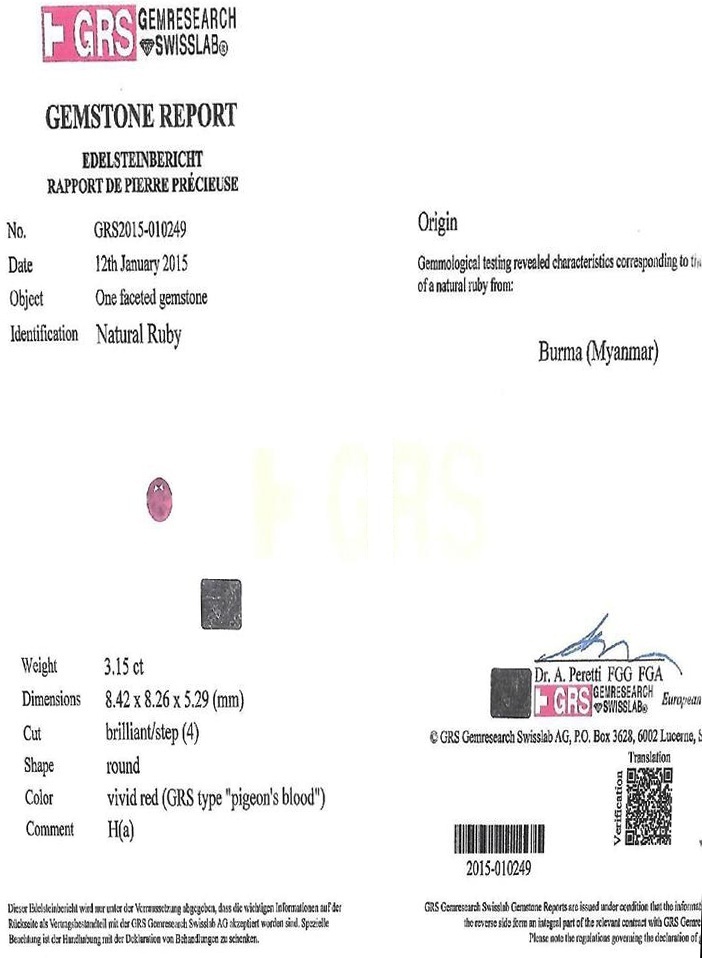 3.15 Ct. Ruby from Burma (Myanmar)