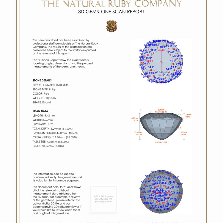 3.15 Ct. Ruby from Burma (Myanmar)