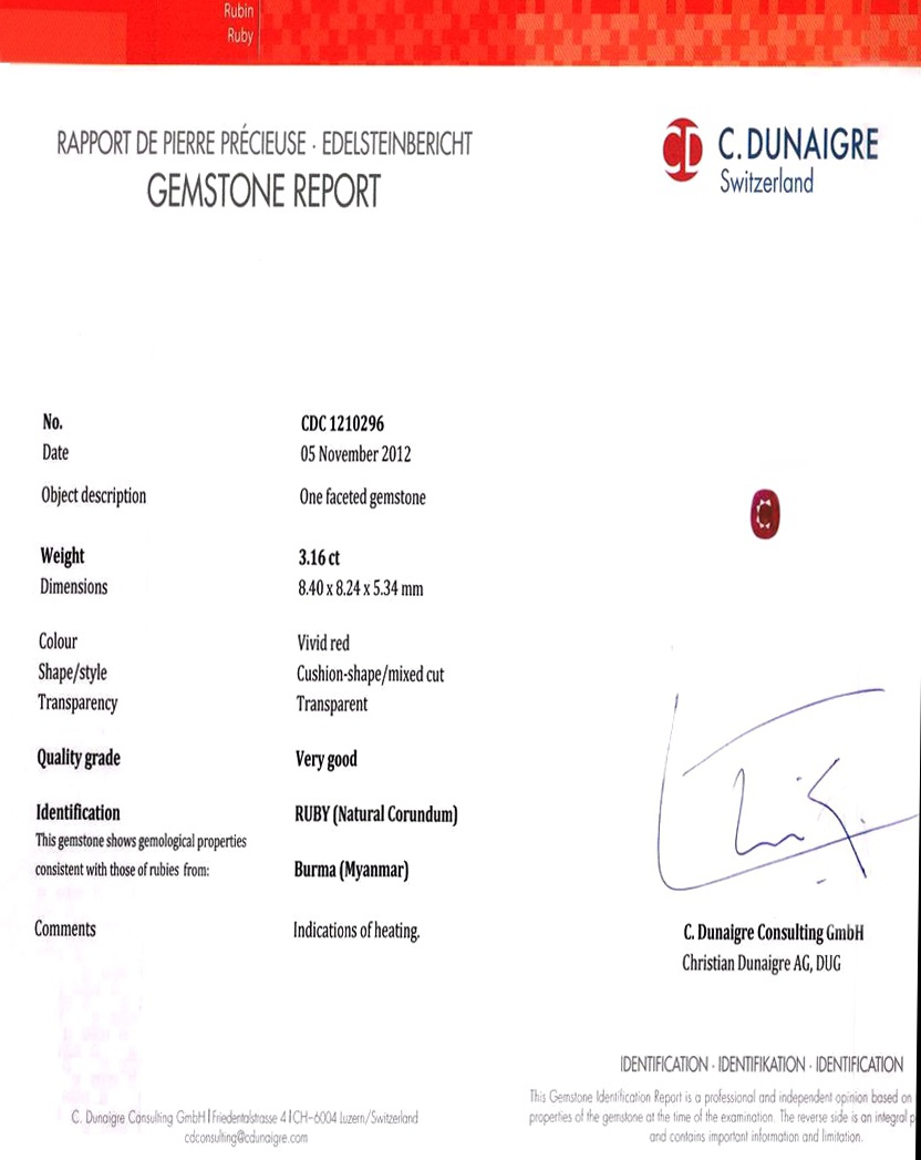 3.16 Ct. Ruby from Burma (Myanmar)