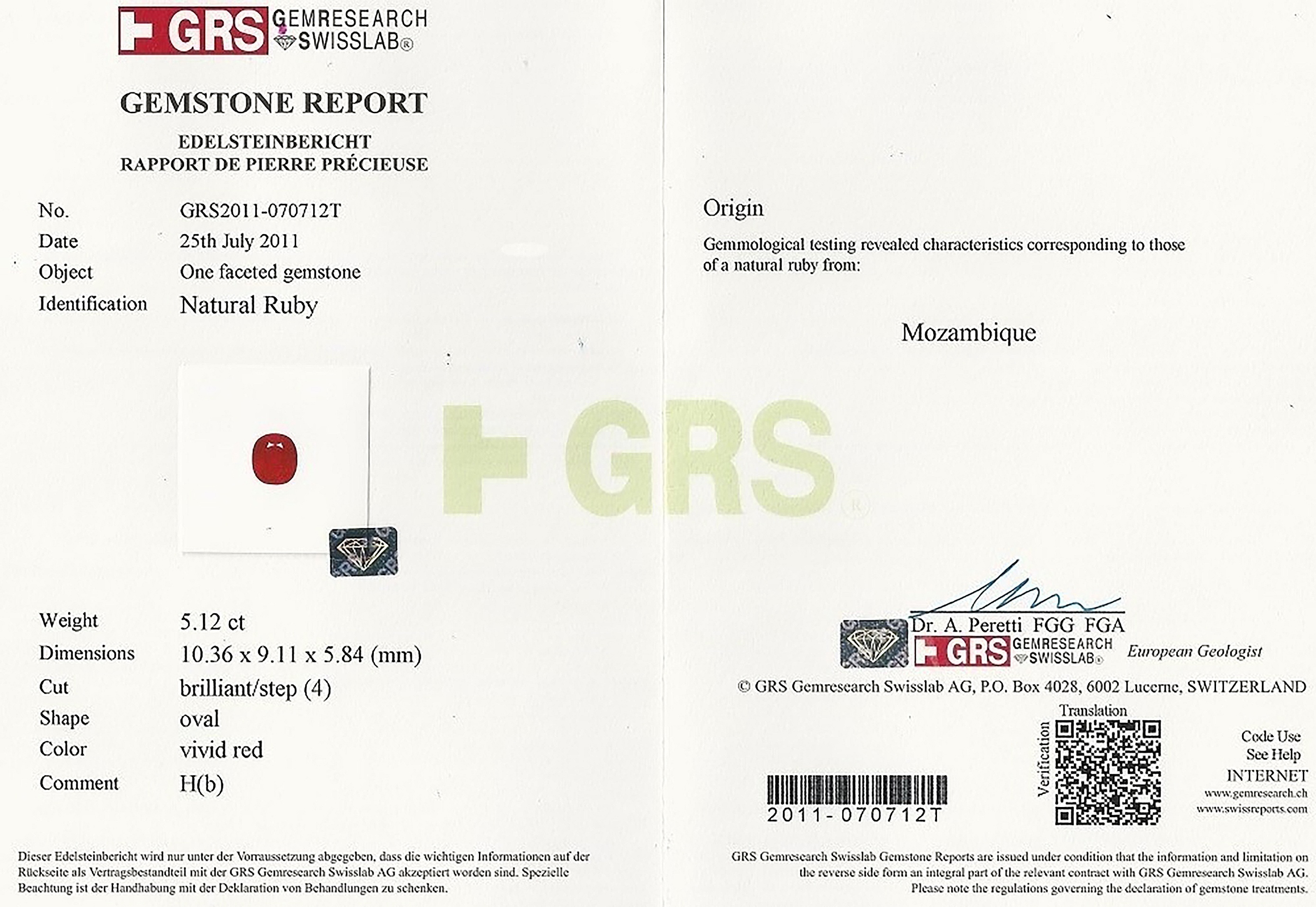 5.12 Ct. Ruby from Mozambique